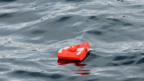 A lifejacket from the Queen of the North ferry floats in the waters of Wright Sound near Hartley Bay, B.C., in this March 22, 2006 file photo.