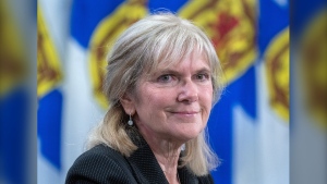 Nova Scotia Auditor General Kim Adair fields questions at a new conference in Halifax on Tuesday, Nov. 8, 2022. THE CANADIAN PRESS/Andrew Vaughan 