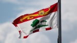 Prince Edward Island's provincial flag flies on a flag pole in Ottawa, Tuesday June 30, 2020. THE CANADIAN PRESS/Adrian Wyld 