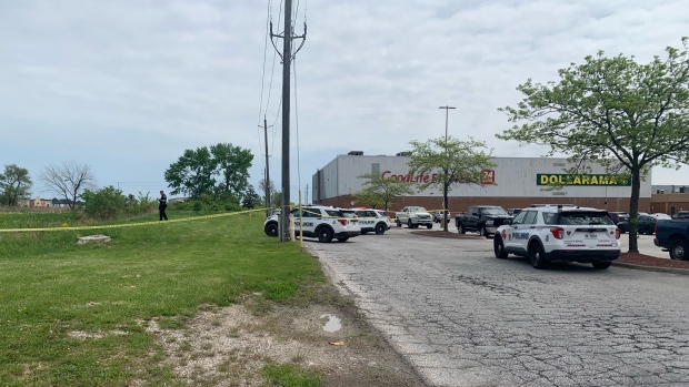 Officers responded to a report of a dead body in the 7650 block of Tecumseh Road in Windsor, Ont., on Tuesday, May 7, 2024. (Taylor Choma/CTV News Windsor)