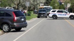 Police are on the scene of a collision and stabbing in Oshawa on Tuesday, May 7, 2024.