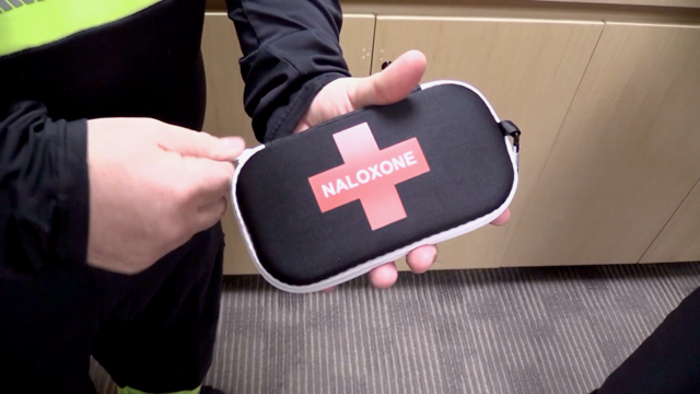 A person holds a naloxone kit in Owen Sound, Ont. in July 2022. (Scott Miller/CTV News London)