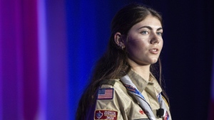 Selby Chipman, 20-year-old, speaks at the Boys Scouts of America annual meeting in Orlando, Fla. (Kevin Kolczynski/AP Photo)