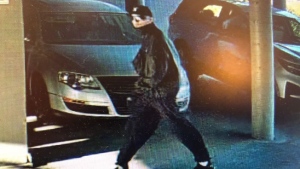 A suspect in Monday's shooting is seen in this image handed out by the Kamloops RCMP. 