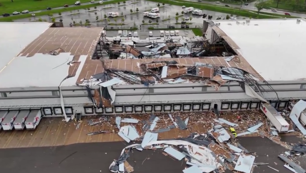 A tornado caused damage in Portage, Michigan on May 7, 2024. (Source: Chicago & Midwest Storm Chasers/X)