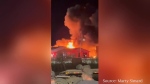Stradwicks flooring store in North Bay on fire. May 7, 2024 (Marty Simard)