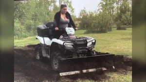 Katie Pchajek drives her family's ATV in an undated photo taken in Sagkeeng First Nation. (Marilyn Courchene)