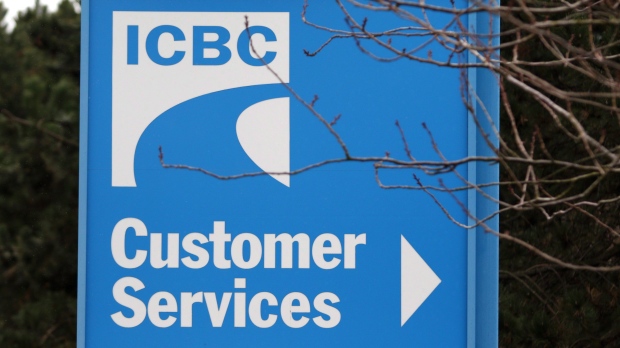Signage for ICBC (Insurance Corporation of British Columbia) is shown in Victoria, B.C., on February 6, 2018. THE CANADIAN PRESS/Chad Hipolito