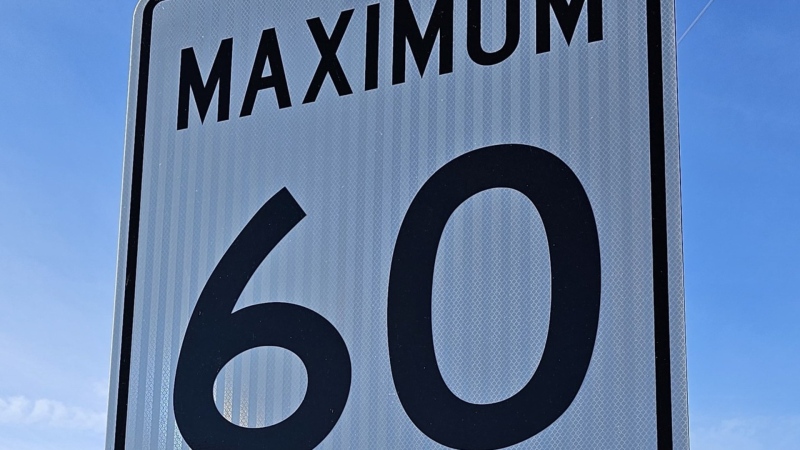 A street sign indicates a 60 kilometres per hour. (Source: OPP)
