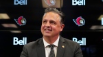 Ottawa Senators' new head coach Travis Green takes part in his introductory press conference in Ottawa on Wednesday, May 8, 2024. (Sean Kilpatrick/THE CANADIAN PRESS)