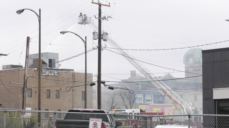 Investigators are searching for the cause of a fire at a building in downtown Sault Ste. Marie that forced nearby business to close while the structural integrity of the building is assessed. (Mike McDonald/CTV News)