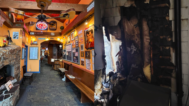 Police are investigating a suspicious fire near the kitchen entrance to the Roadhouse Grille that was discovered on May 6, 2024. (Facebook/Roadhouse Grille)
