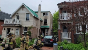 Ottawa firefighters at the scene of a fire on Ella Street. May 8, 2024. (Ottawa Fire Services/X)