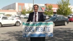 Premier David Eby makes an announcement on May 8, 2024. 