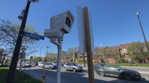 A new photo radar camera has been installed on King Edward Avenue at Bruyere Street. The camera issued 7,500 speeding tickets in its first month of operation. (Dave Charbonneau/CTV News Ottawa)