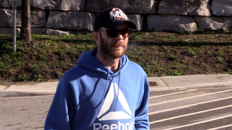 Kyle Eeg is pictured outside the courthouse in Barrie, Ont., on Thurs., May 9, 2024. (CTV News/Mike Arsalides)