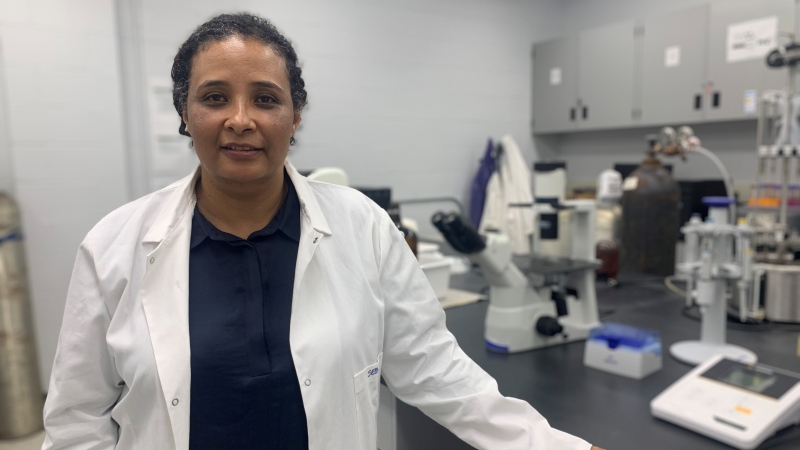 Martha Dagnew, an associate professor at Western University seen on May 9, 2024, is among three Canadian women being recognized as part of 3M’s 25 Women in Science program. (Reta Ismail/CTV News London)