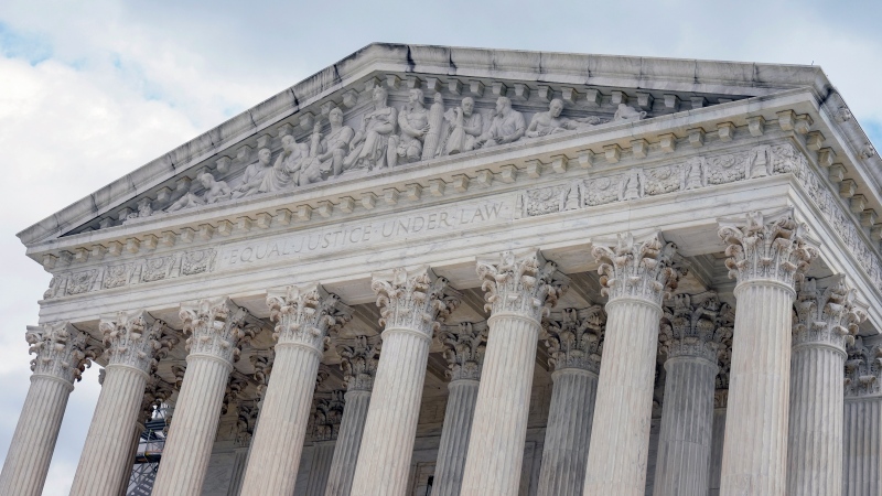 The U.S. Supreme Court is seen, April 25, 2024, in Washington. (Mariam Zuhaib / AP Photo)