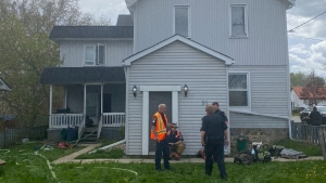 Fire crews attend the scene of a house fire on Westmount Drive South in Orillia, Ont., on Thurs., May 9, 2024. (Source: Orillia Fire Department/X)
