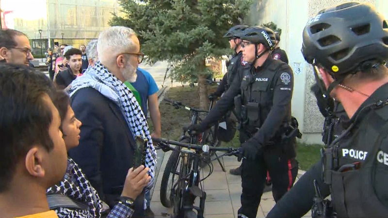 Police moved in on May 9, 2024, to break up a pro-Palestinian demonstration in support of the Palestinian people on campus at the University of Calgary.