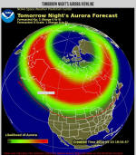 This map shows where the Northern Lights could be seen in Canada and the U.S. on May 11, 2024. (NOAA)