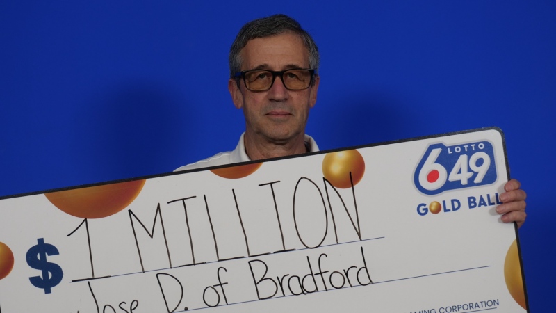 Jose Dourado of Bradford, Ont., won a Lotto 6/49 prize worth $1 million in the Gold Ball Draw on April 17, 2024. (Source: OLG)