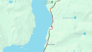 Traffic was backed up along the Sea to Sky Highway on Friday, May 10, 2024. (Google Maps)