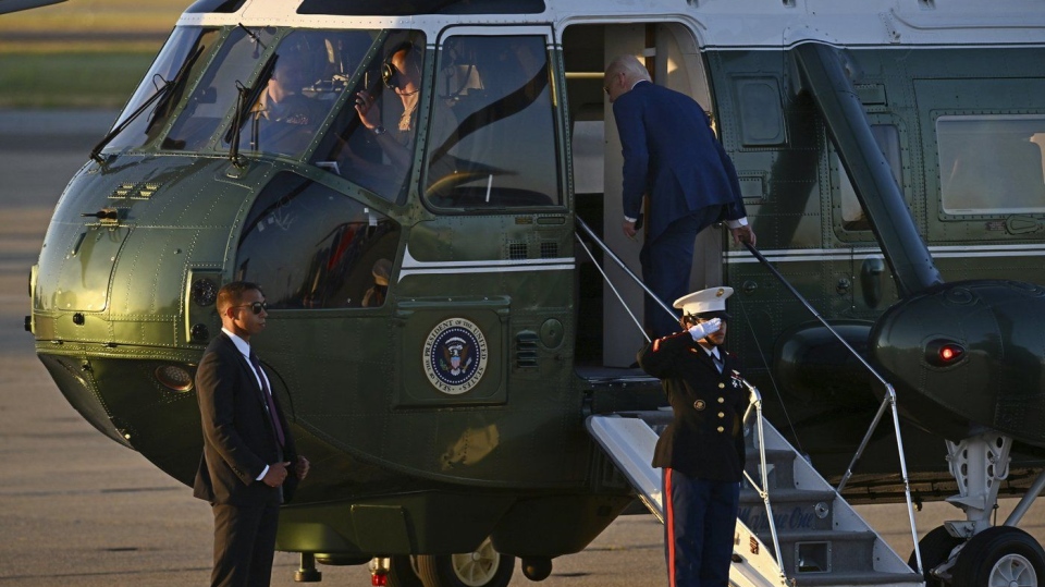 Joe Biden boarding Marine One