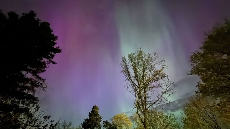 A view of the northern lights from Hawkesbury, Ontario.