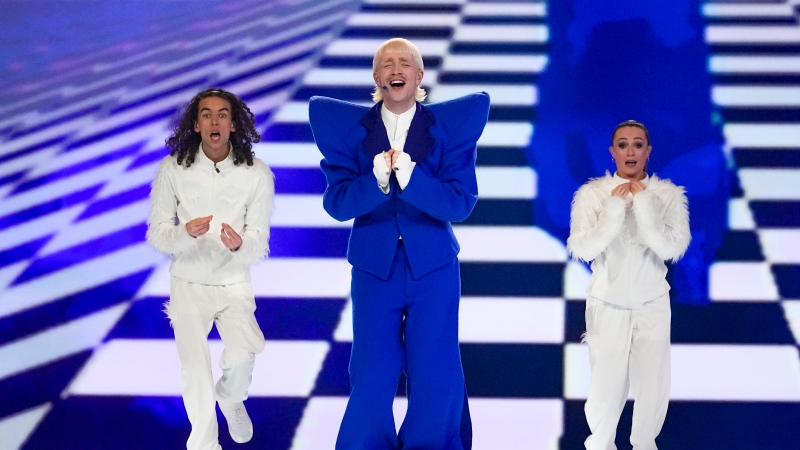 Joost Klein of Netherlands performs the song Europapa during the second semi-final at the Eurovision Song Contest in Malmo, Sweden, Thursday, May 9, 2024. (AP Photo/Martin Meissner, File)