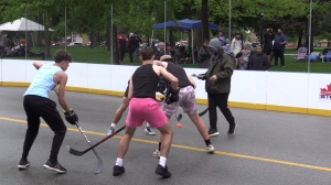 More than 100 teams have taken over downtown London, Ont. for the annual Hockey Fest tournament on May 11, 2024. (Source: Brent Lale/CTV London)