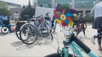 Advocates took to the streets at the start of the NCC Bikedays. (Sam Houpt/CTV News Ottawa)