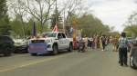The Annual Sikh Day Parade packed Regina streets on Saturday. (Angela Stewart / CTV News)  