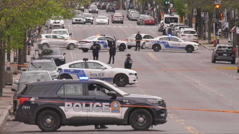 Montreal police (SPVM) are investigating after a dead body was found in the Plateau on May 12, 2024 with marks of violence. (CTV News)