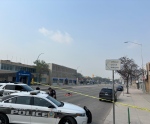 A stretch of Portage Avenue was closed to traffic on Sunday, May 12, 2024 while police investigated a serious incident. (Source: Daniel Halmarson/CTV News)