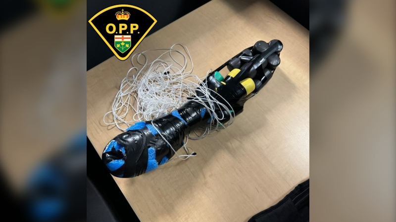 The Ontario Provincial Police (OPP) says a 40-year-old man from Montreal is facing charges following a suspected drone drop of unauthorized items at the Millhaven Institution. (OPP/ handout)