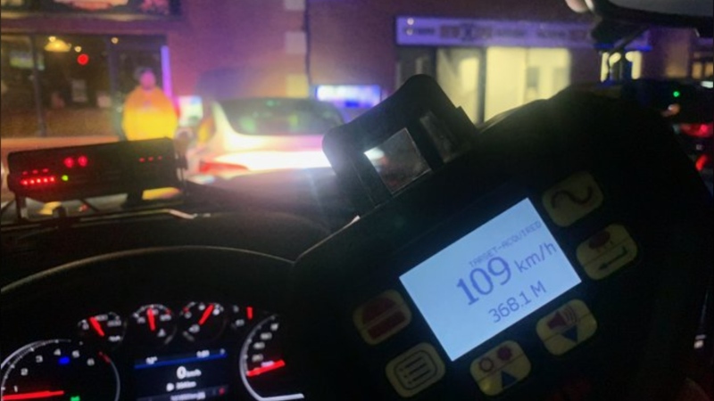 The OPP charged an Ottawa driver with stunt driving in the early hours of May 12, 2024 (OPP/X)