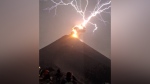 WOW: Lightning hits erupting volcano