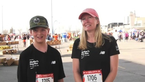 Elliot Chow and his mom Kirsten participated in the SportChek Mother's Day Run Sunday in southwest Calgary.