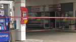 Edmonton Fire Rescue Services said a fire broke out in the Tim Hortons coffee area of this Calgary Trail gas station on May 12, 2024. (Brandon Lynch/CTV News Edmonton)