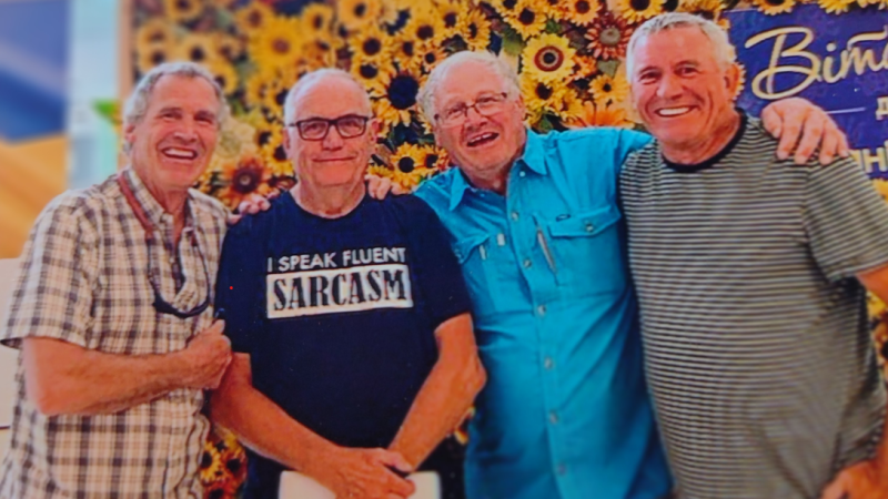 Hugh McCormick (second from left) meets his long-lost brothers, Keith (left), John and Darrell. (Photo provided by Hugh McCormick)