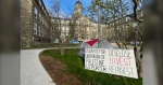 An encampment is pictured outside Dalhousie University in Halifax on May 13, 2024. (Carl Pomeroy/CTV Atlantic)