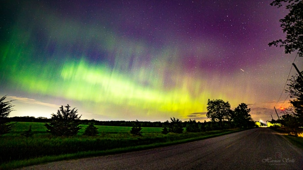 Northern lights light up the sky in Windsor-Essex, Ont., on Friday, May 11, 2024. (Source: Harman Dhaliwal)