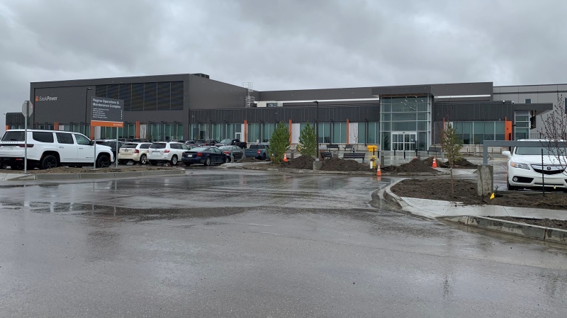 SaskPower's new Regina logistics warehouse at the Global Transportation Hub has now completed phase 1 following long delays. (Wayne Mantyka/CTV News) 
