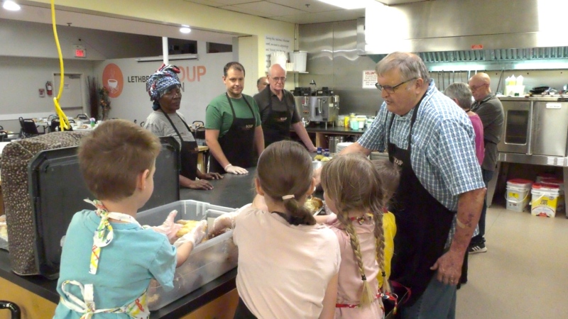 Volunteers help out at the Lethbridge Soup Kitchen.