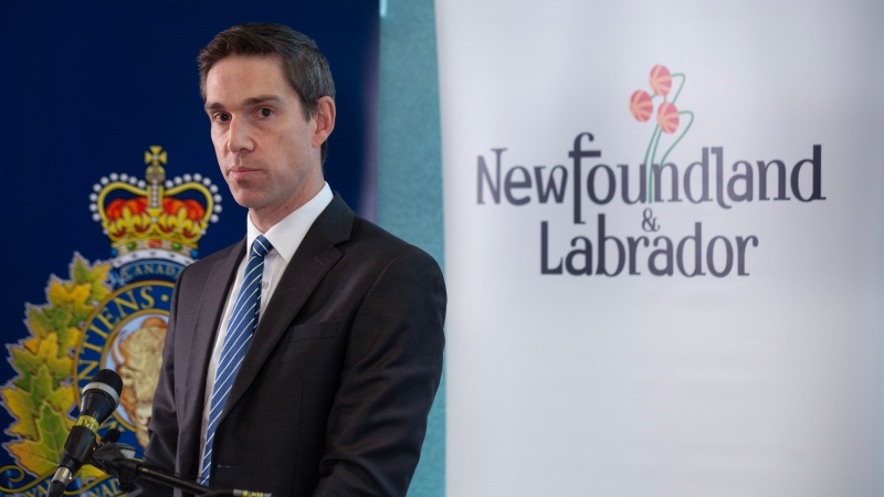 John Hogan, the provincial Minister of Justice and Public Safety, announced a Police Transformation working group at a press conference at The Rooms in St. John's, Monday, Nov. 20, 2023. THE CANADIAN PRESS/Paul Daly 