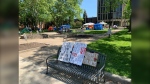 A Liberation Zone in support of Palestine is seen at the University of Windsor on May 13, 2024. (Bob Bellacicco/CTV News Windsor)