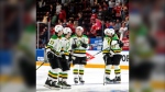 The London Knights won 7-6 in overtime during game three of the OHL Finals in Oshawa, Ont. on May 13, 2024. (Source: London Knights/X)