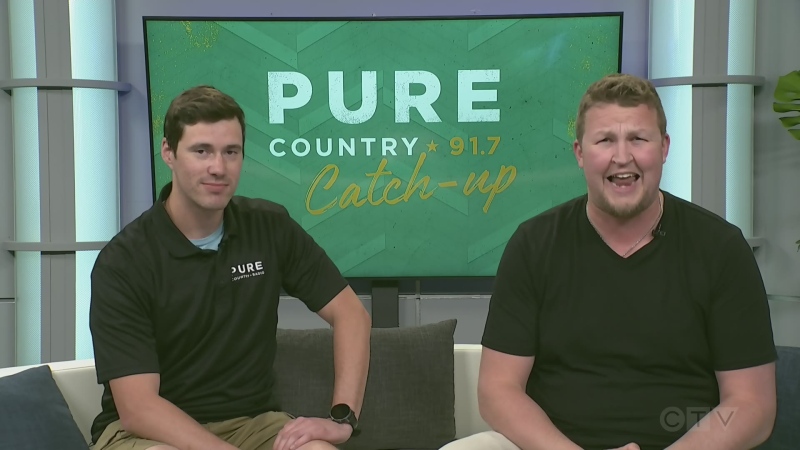 Josh Corbett and Bryan Cooper of Pure Country Sudbury discuss the new country song by Post Malone and Morgan Wallen. May 13, 2024. (CTV Northern Ontario)