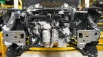 A vehicle is shown on the vehicle assembly line before an event announcing plans for a Honda electric vehicle battery plant in Alliston, Ont., on Thursday, April 25, 2024. THE CANADIAN PRESS/Nathan Denette